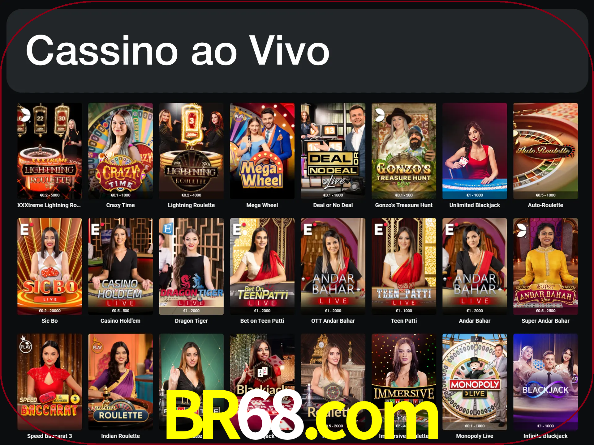 Jogue jogos de cassino com um verdadeiro dealer.