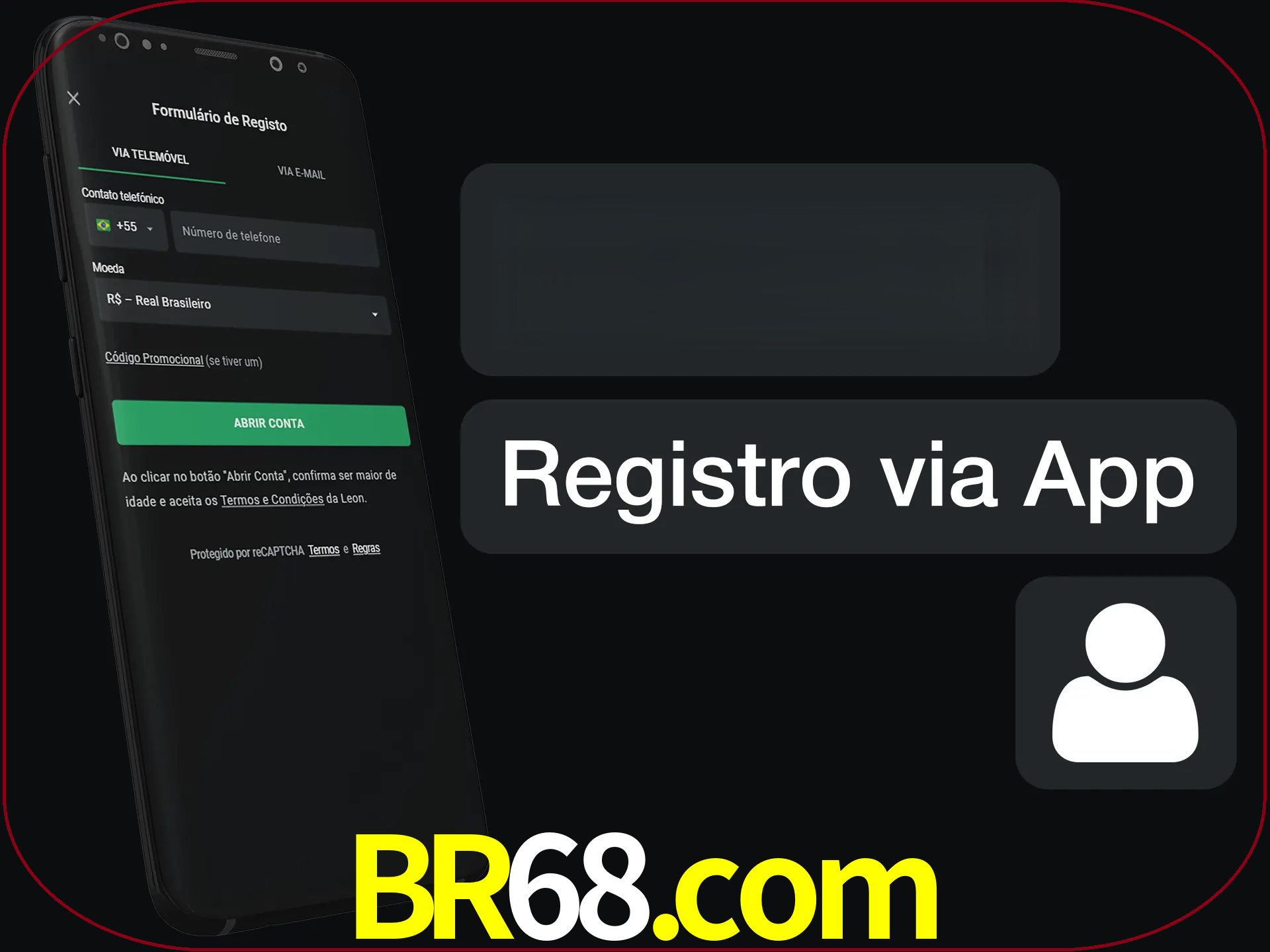 Registre-se com duas etapas usando o aplicativo.