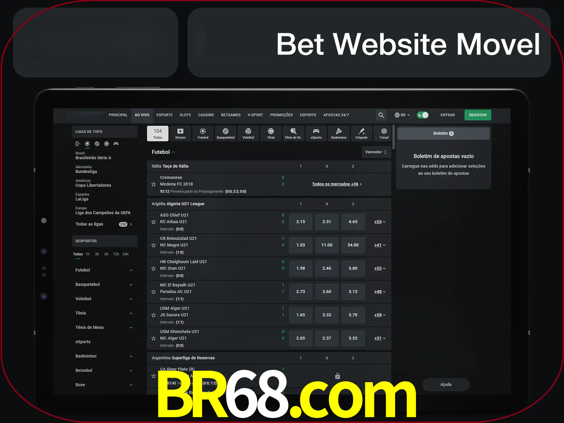 Use nosso website em qualquer dispositivo.